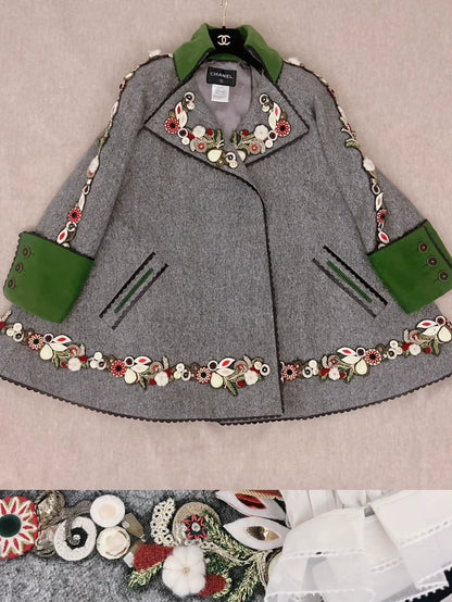 Chanel 2015 Salzburg grey green coat