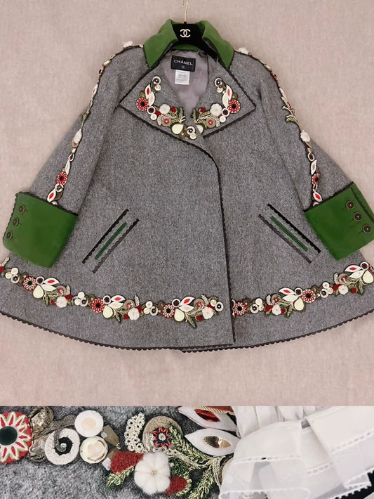 Chanel 2015 Salzburg grey green coat