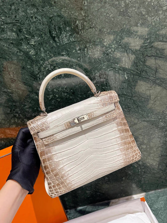 Hermès Kelly 25 Himalaya Crocodile Palladium Hardware