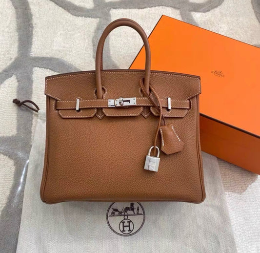 HERMÈS BIRKIN 25 OLD TOGO LEATHER PALLADIUM PHW