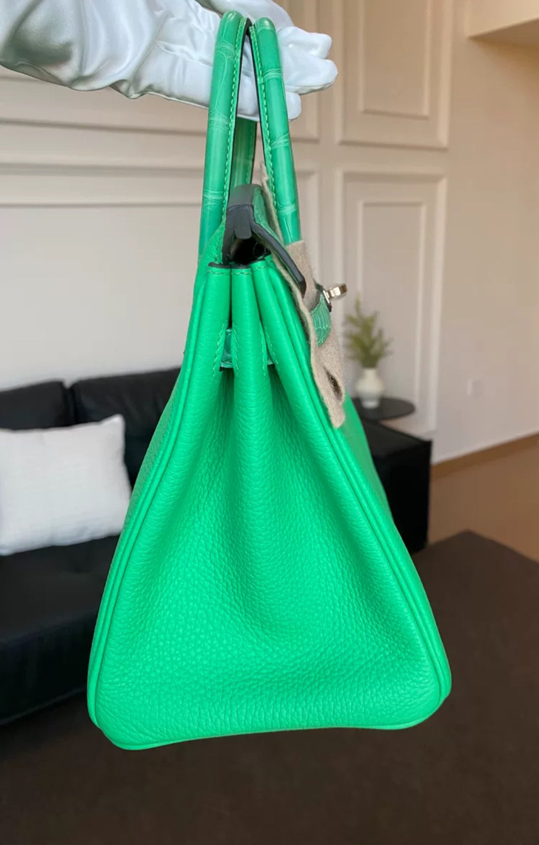 Hermès Birkin 25 Touch Vert Menthe Crocodile Togo - Wararni