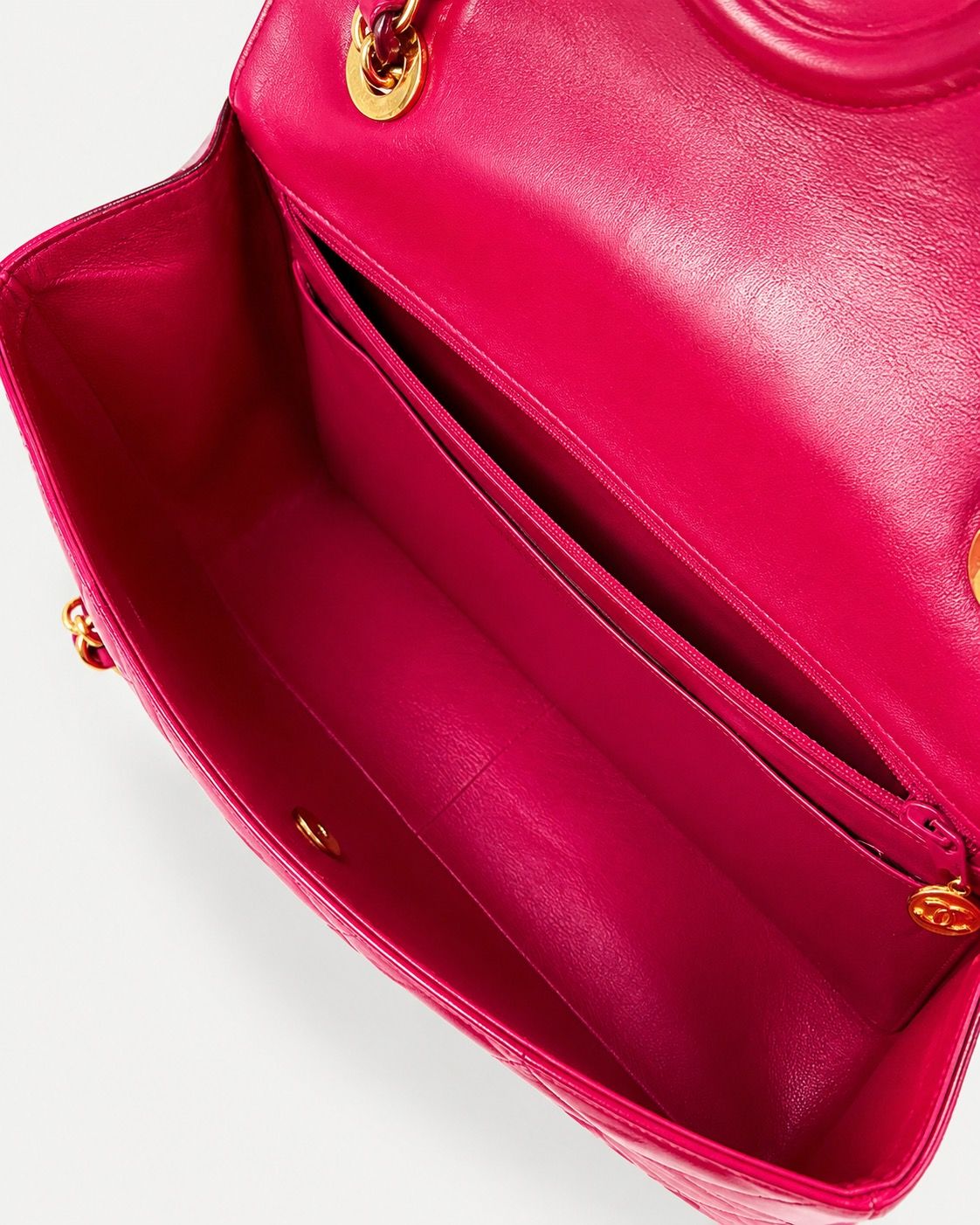 Chanel Red Shiny Crocodile Maxi flap with gold hardware