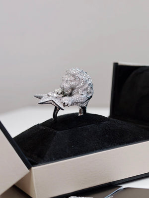 Chanel Lion Head & Star Diamond Ring