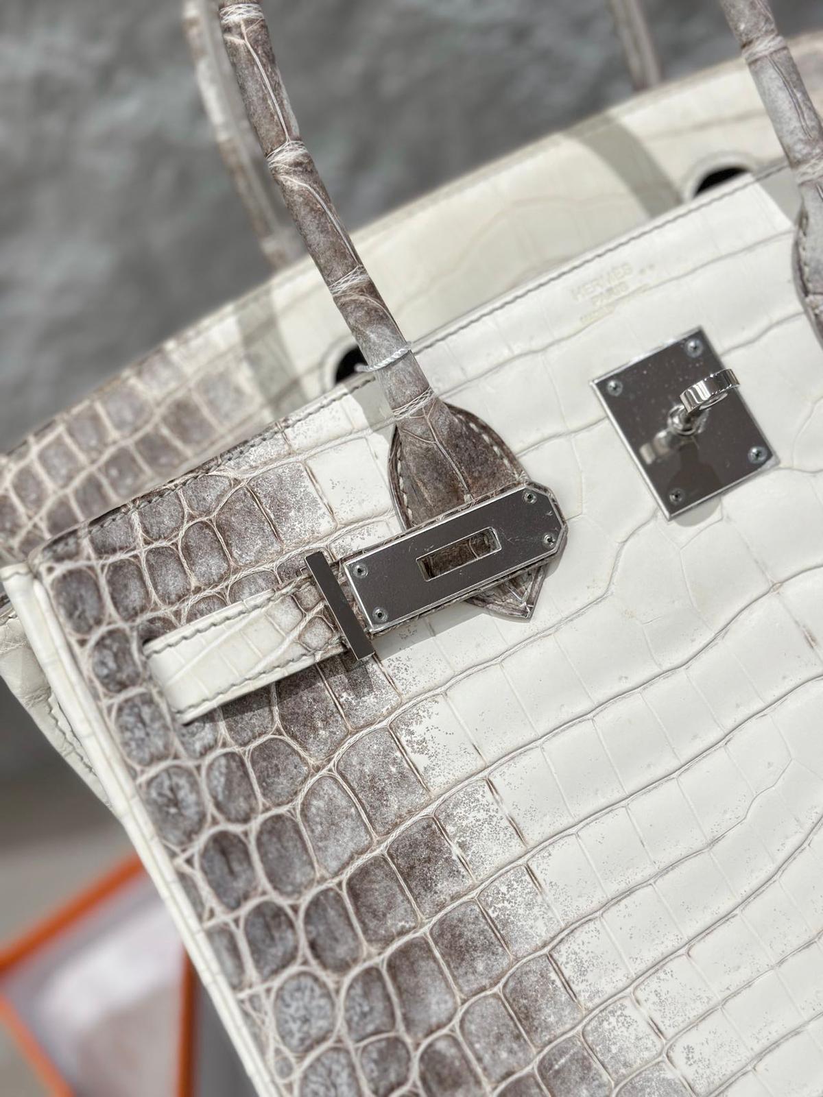 Hermes Birkin 30 Himalaya crocodile leather palladium hardware