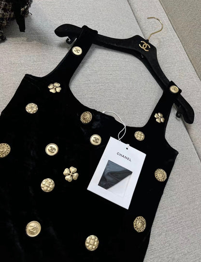 Chanel 21A black Velvet top