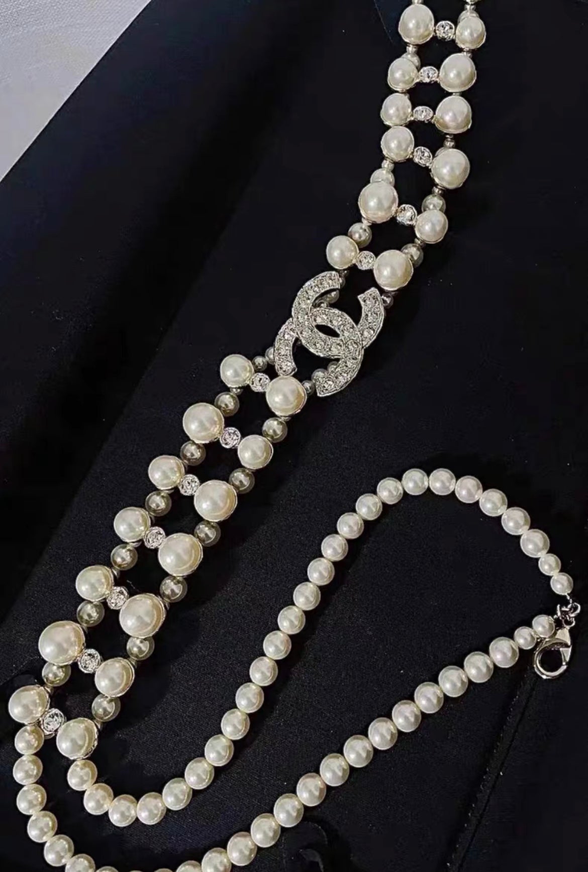 Chanel 21K double cc pearl waist chain