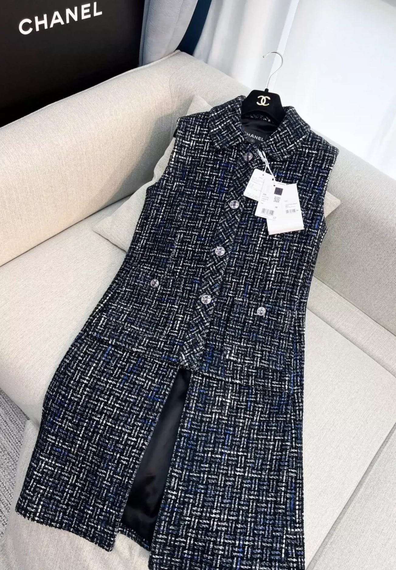 Chanel 22A Black, Blue & White Vest