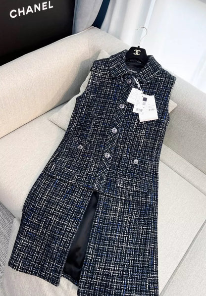 Chanel 22A Black, Blue & White Vest