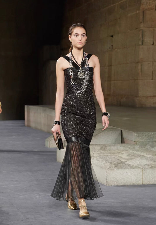 Chanel 19A black & gold dress
