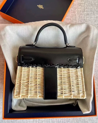 Hermès Kelly Mini Picnic Black Swift Leather Palladium Hardware