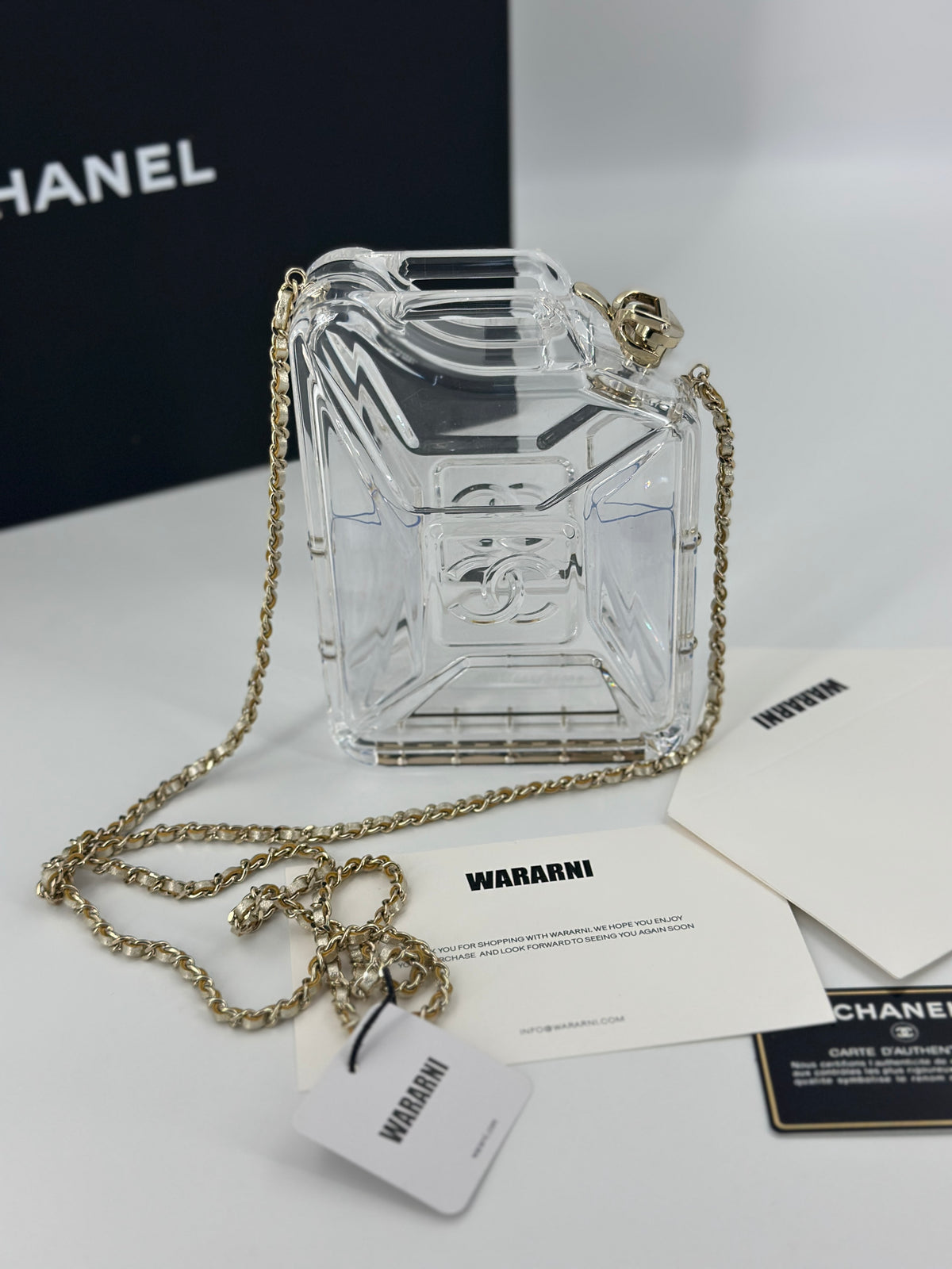 Chanel Clear Lucite “Dubai by Night” Gas Tank Minaudière — Cruise Paris–Dubai 2015