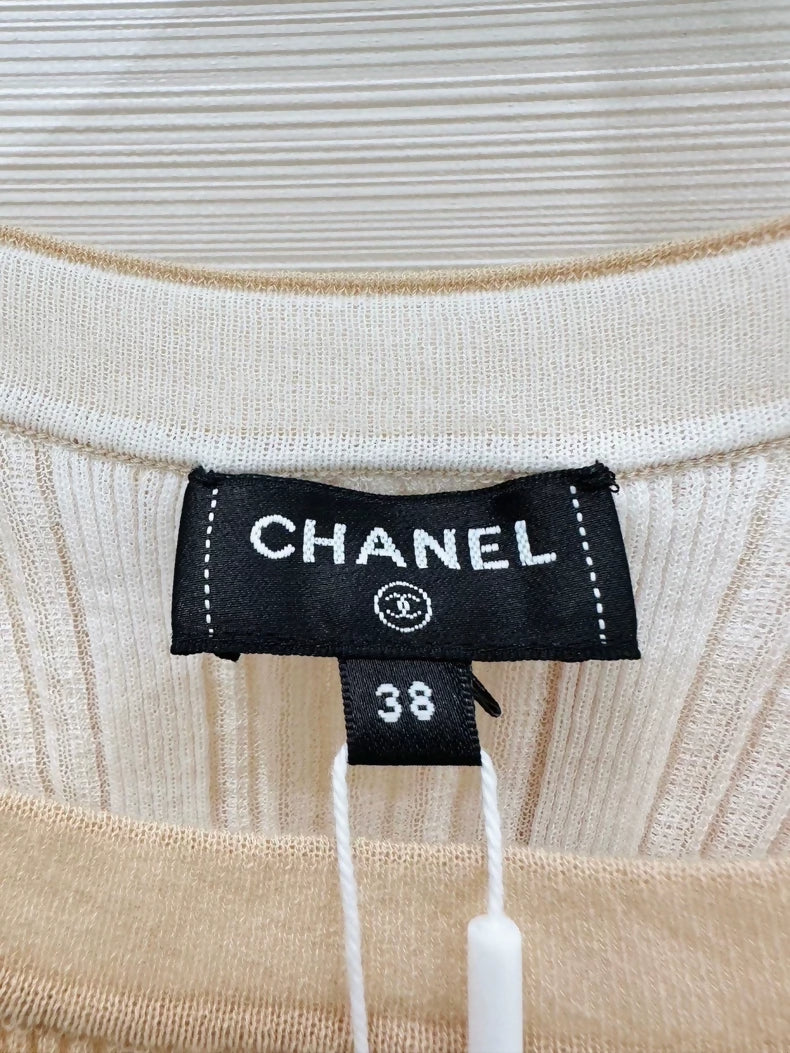 Chanel 26M Coco Beach Classic Striped Knit Top
