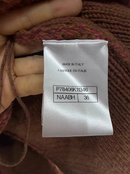 Chanel 24K brown-orange cashmere  knitted thick coat