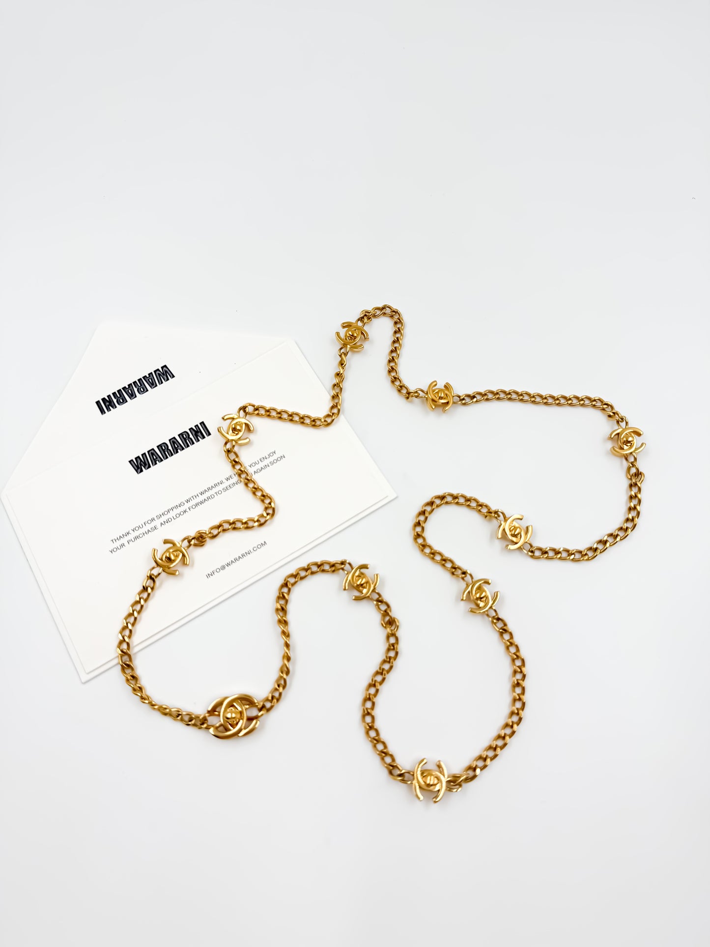 Chanel Vintage CC Turnlock Necklace — Iconic Double-Strand Gold Chain