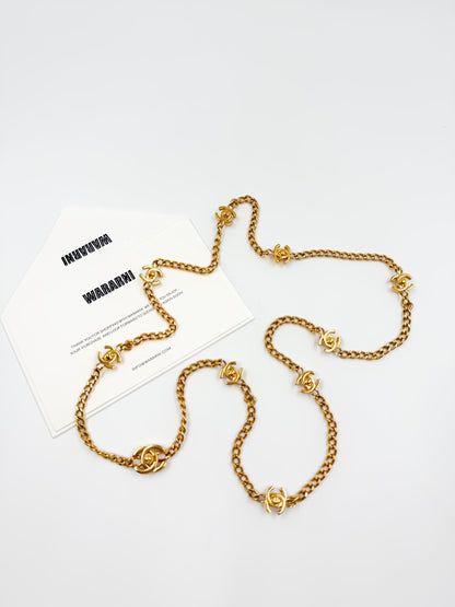 Chanel Vintage CC Turnlock Necklace — Iconic Double-Strand Gold Chain