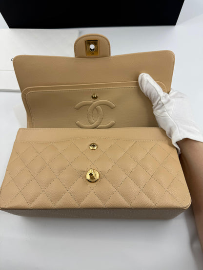 Chanel 25 Medium CF flap  beige Caviar leather