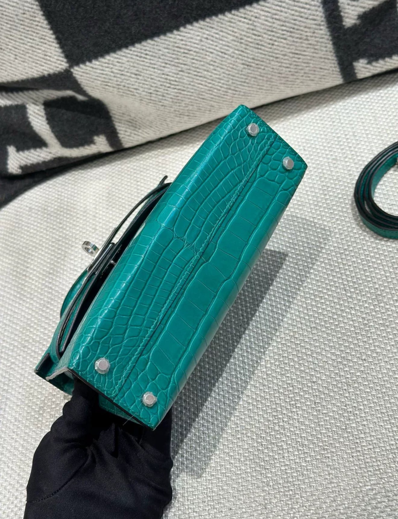 Hermès Mini Kelly Malachite Matte Alligator Palladium - Wararni