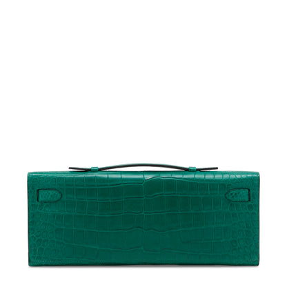 Hermes Kelly Cut Malachite Matte Crocodile Leather with palladium hardware