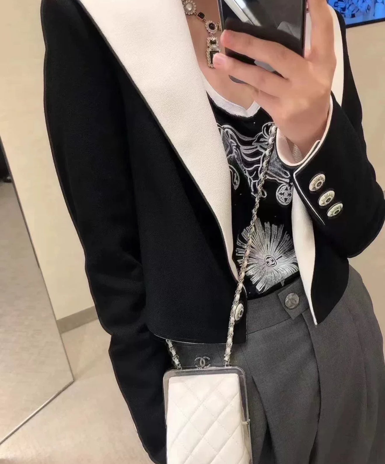 Chanel 23C Black & White Jacket