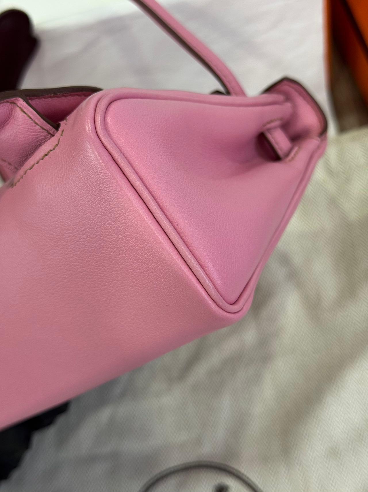 Rare Hermès Kelly Doll Pink Bubblegum Swift Leather Palladium Hardware