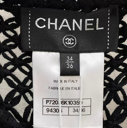 Chanel 22C Pearled Silk & Cotton Black Cape