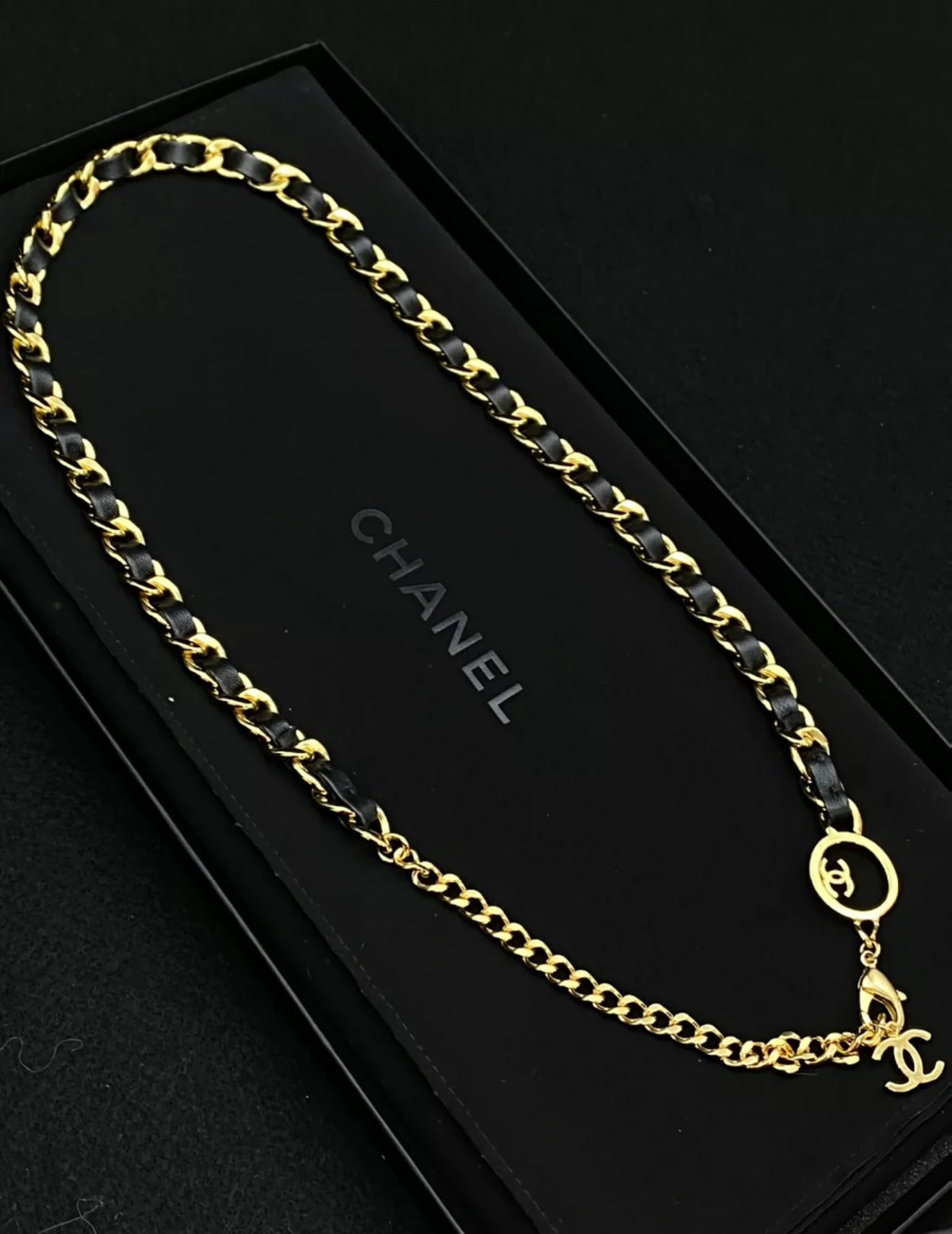 Chanel 24B Gold Leather Waist Chain