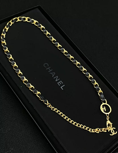 Chanel 24B Gold Leather Waist Chain