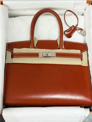 Hermes Birkin 30 Brique box leather palladium hardware