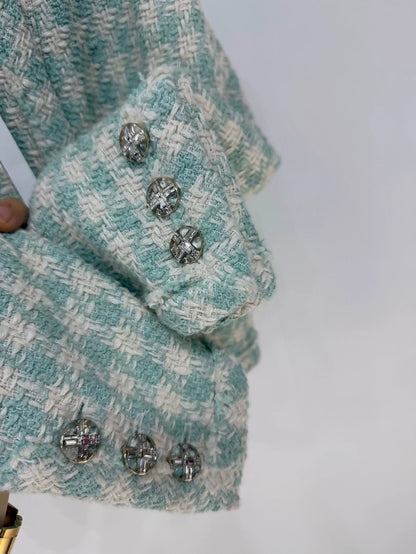 Chanel 23S green Mint tweed Jacket