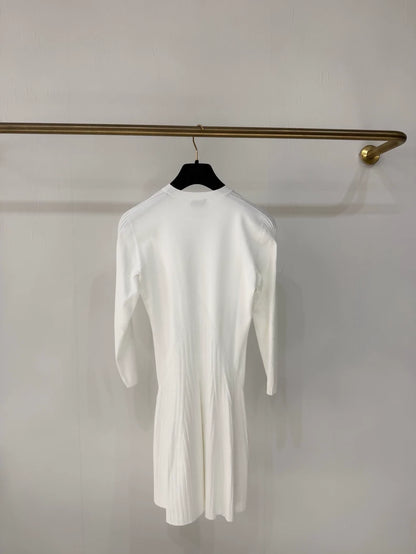 Chanel 24B White Double C Knit Dress