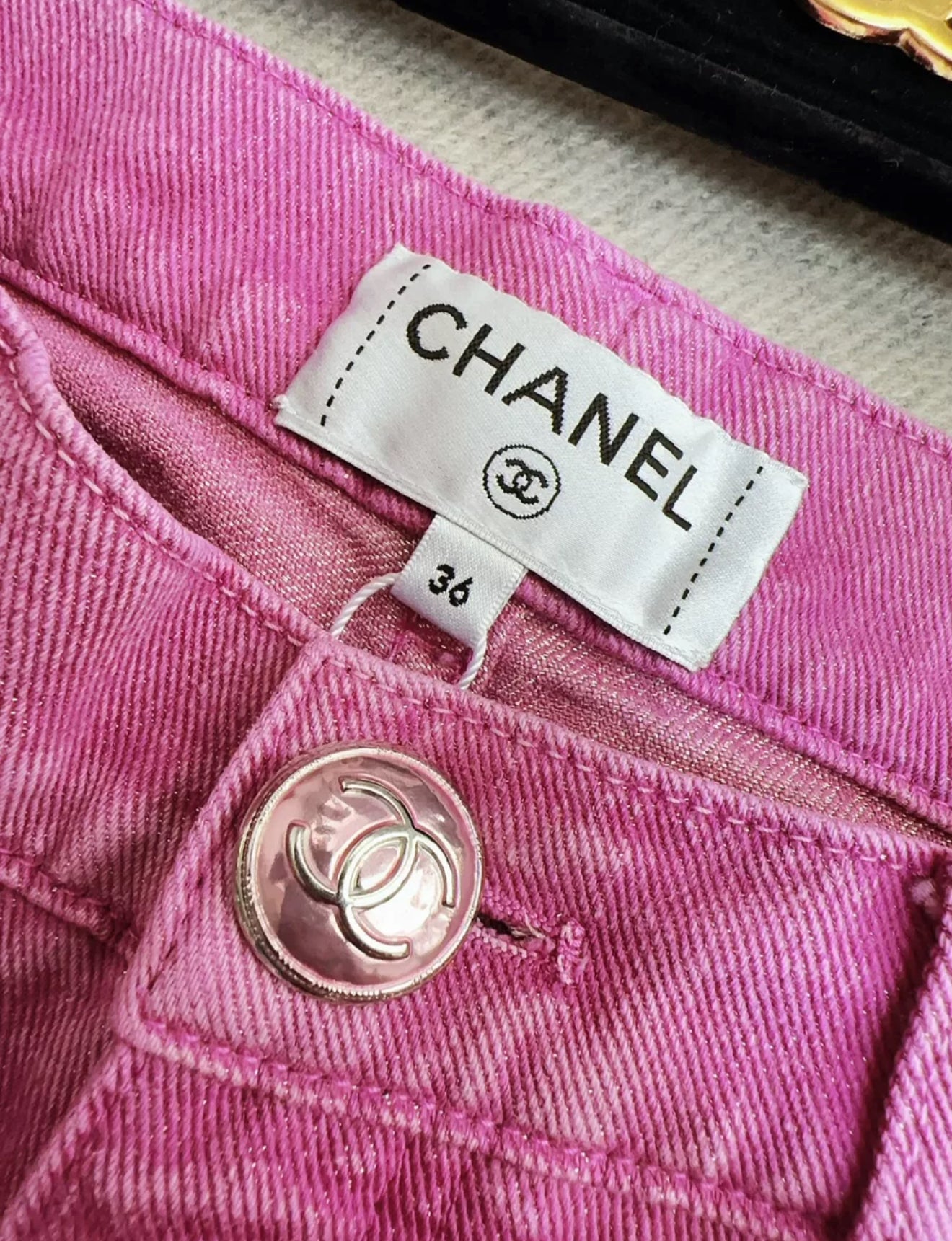 Chanel 23P Pink Denim Pants