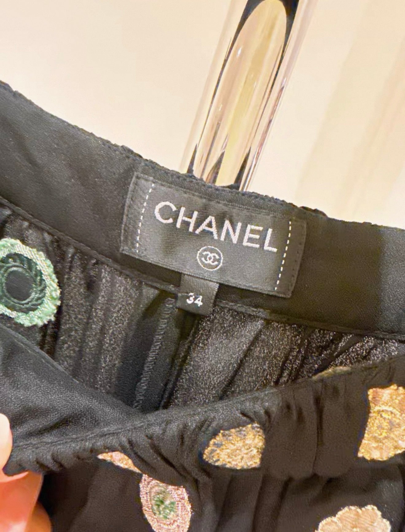 Chanel 21A black wide leg pant