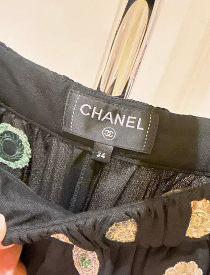 Chanel 21A black wide leg pant