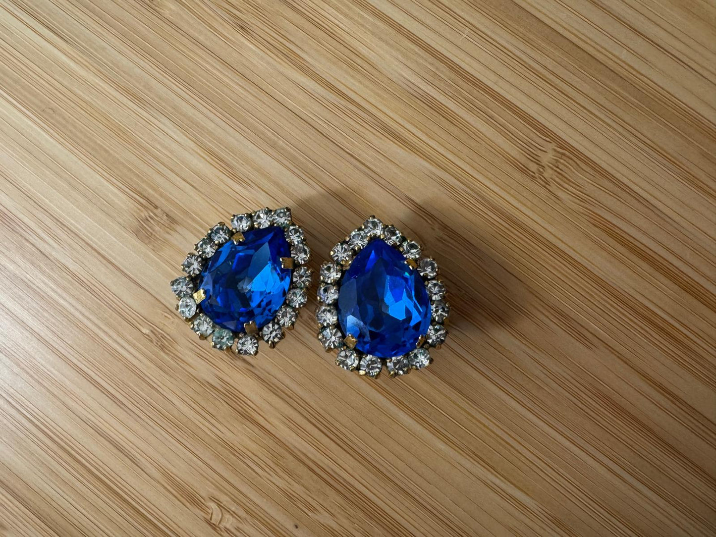 Chanel Vintage 95P Blue Rhinestone Barbie Earrings