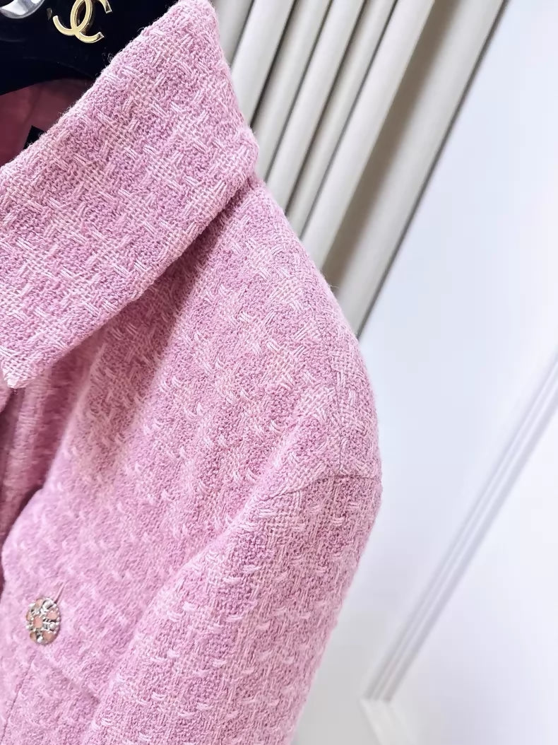 Chanel 19B Pink Tweed Jacket