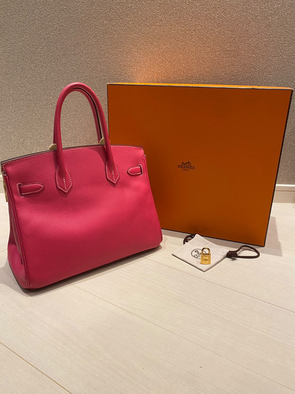 Hermès Birkin 30 Pink Epsom Leather Gold Hardware