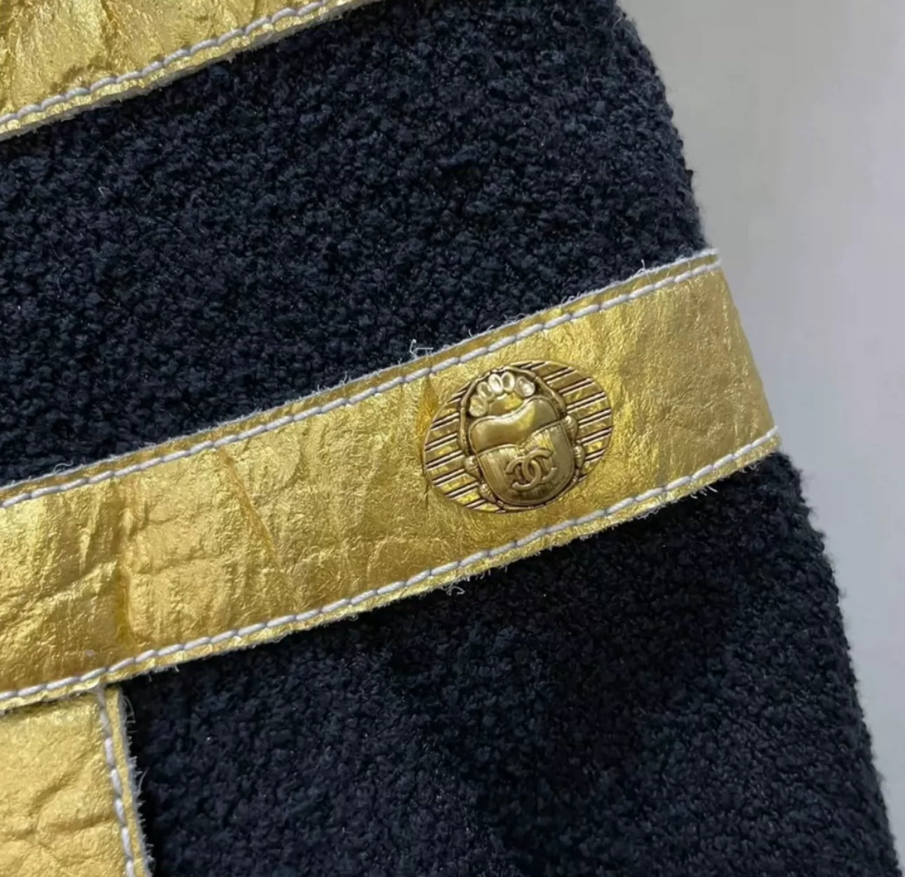 Chanel 19A Black Gold Dress