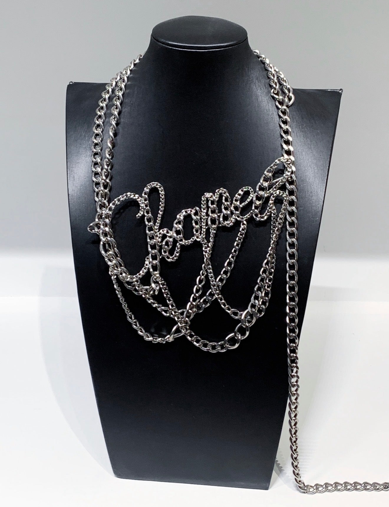 Chanel 06P Silver Letter Waist Chain