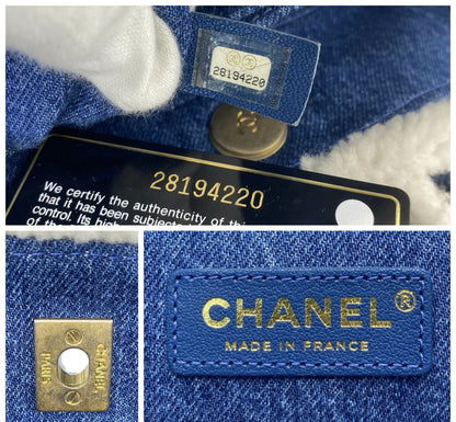 Chanel 19A New York Egypt Denim Shearling Hieroglyph Coco Shopping Tote