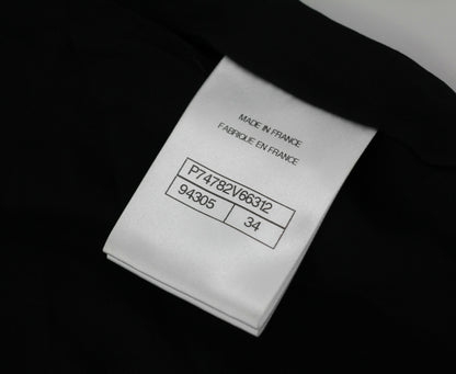 Chanel 2023 Silk Jacquard Embellished Glove Black Dress