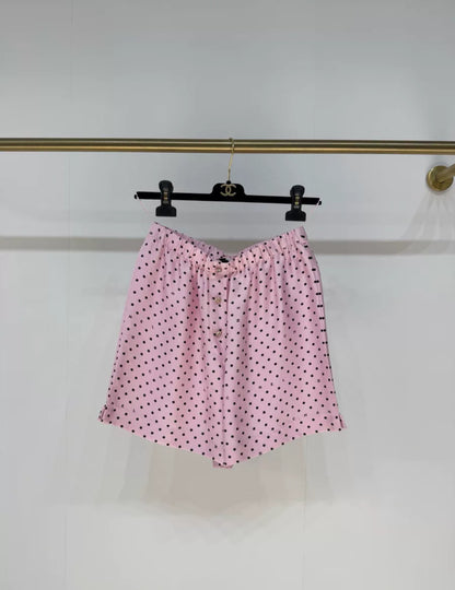 Chanel 24P pink polka shorts