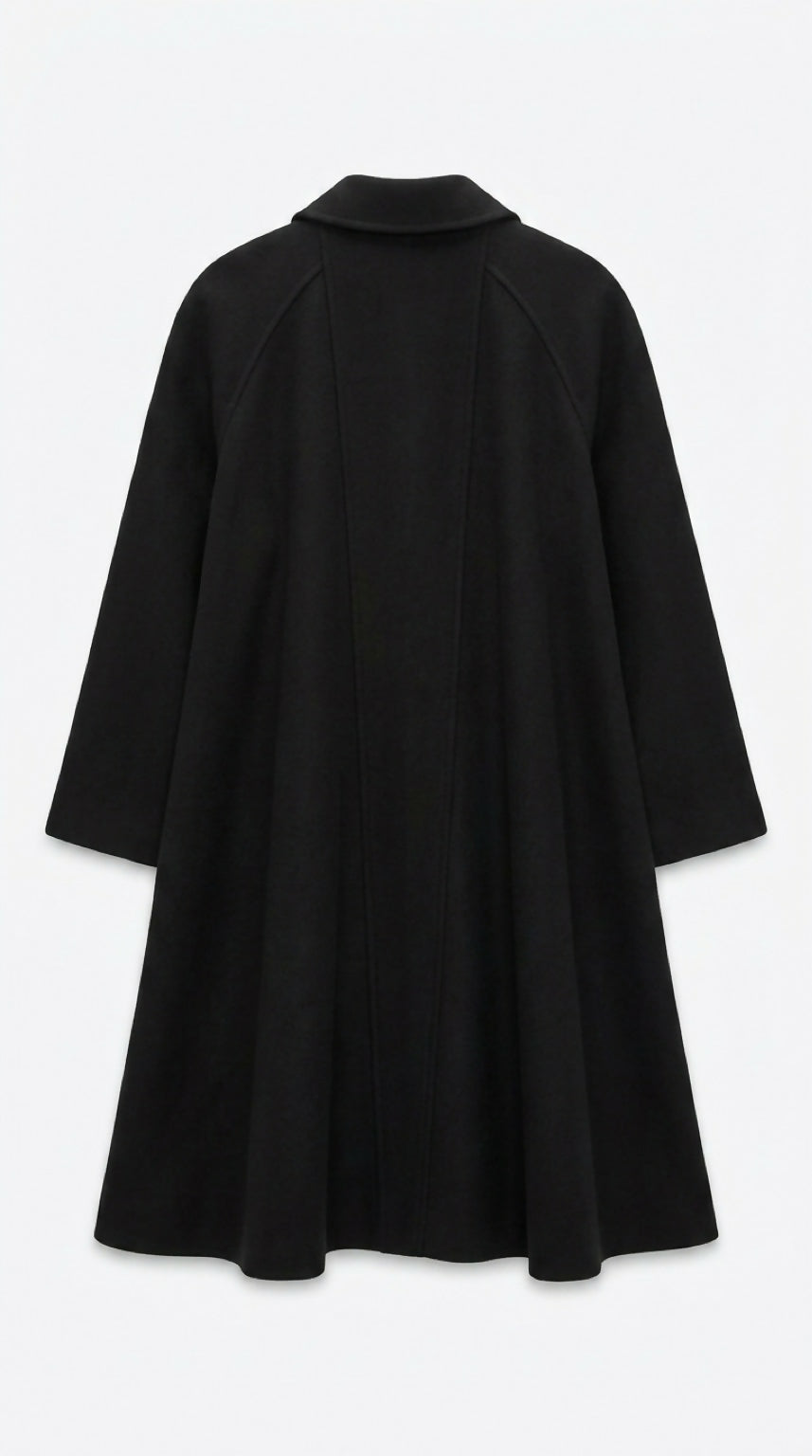 Vintage Chanel 94A Runway Black Oversized Cashmere Long Dress Coat FR 36