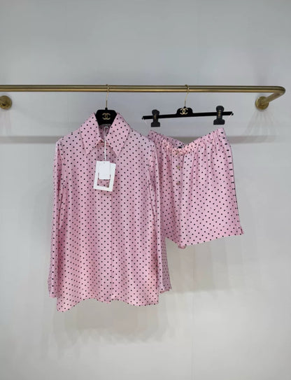 Chanel 24P pink polka shorts