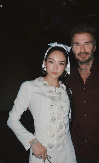 Chanel 25C White flower jacket