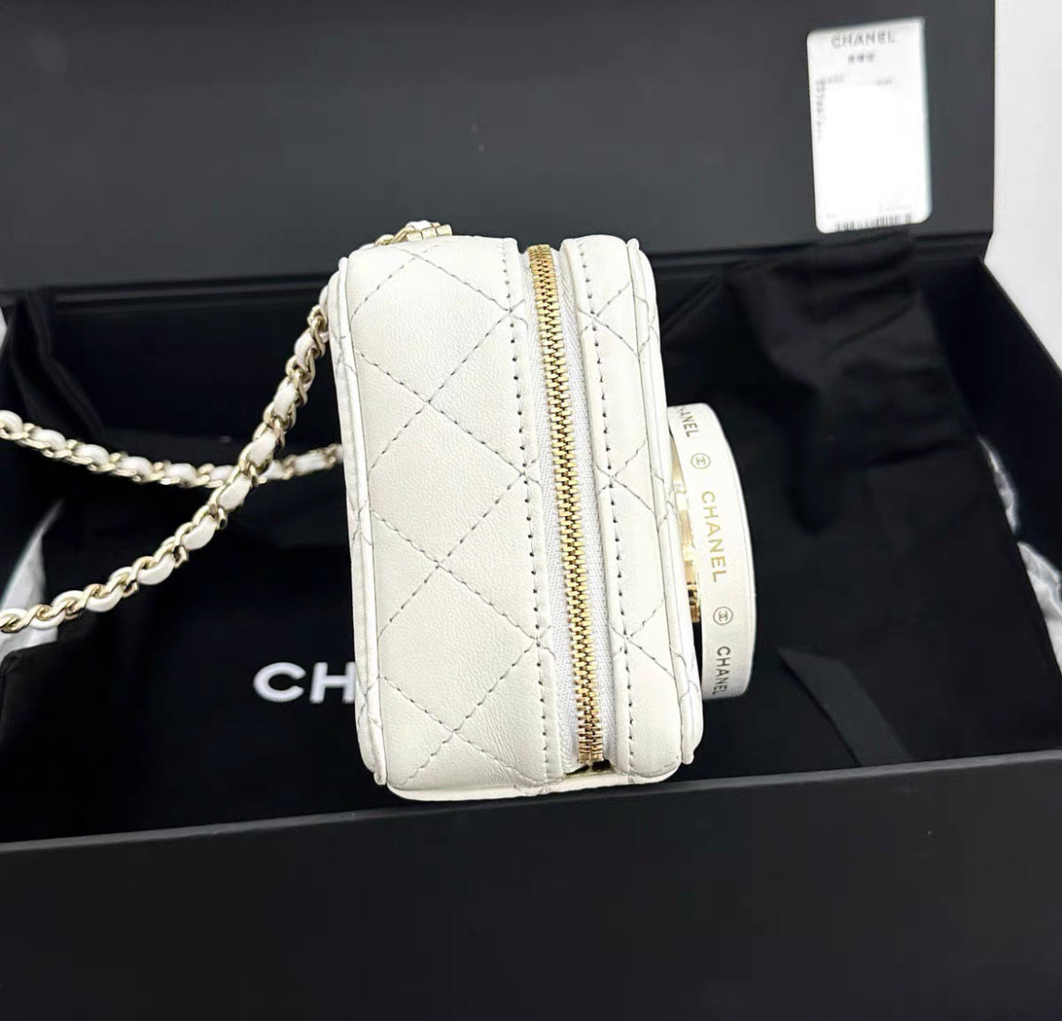 24S Chanel Collectible Runway Camera White Mirror Crossbody Bag