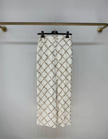 Chanel 22B silk wide-leg pants