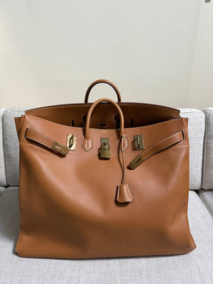 Rare Hermès Birkin HAC 60 Gold courchevel