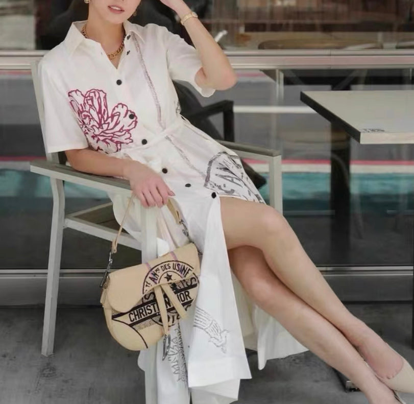 Dior 23SS shirt print dress size 34 Dior 23SS shirt print dress size 34