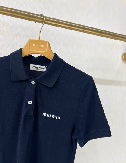 Miumiu 24 navy blue polo dress size XS