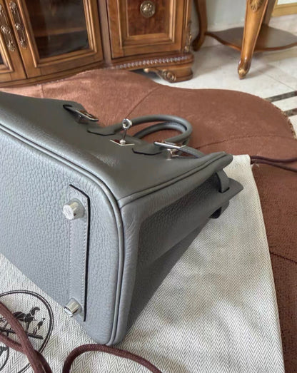 Hermes Birkin 25 Gris Meyer Togo Leather Palladium hardware